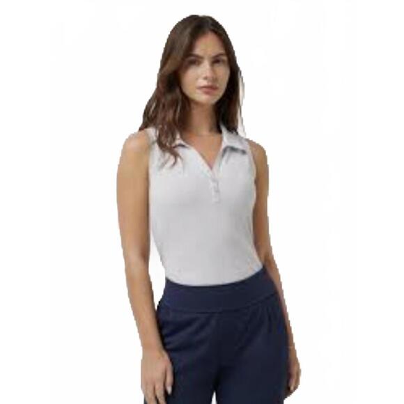 Ralph Lauren Tops - RLX Ralph Lauren White Sleeveless Blue Accent Golf Polo Women's Size M